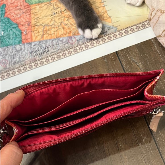 Coach Red and Tan Plaid Wristlet - Picture 5 of 10